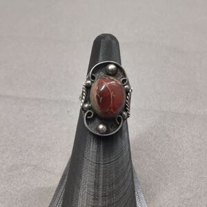 Stunning Vintage Southwestern Sterling Silver Carnelian Ring